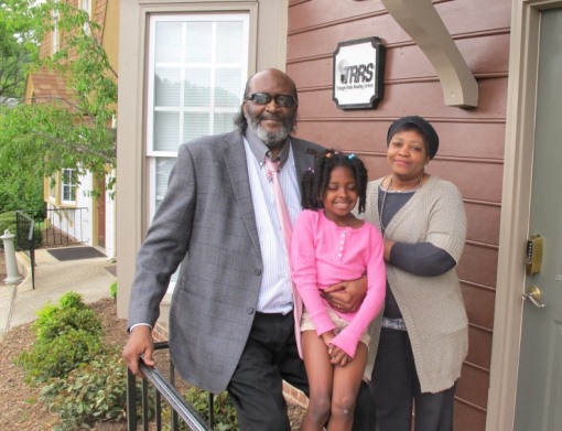 Charles Walker with wife and granddaughter, at TRRS office in Raleigh NC