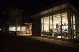 Perkins - Grousbeck Center at night