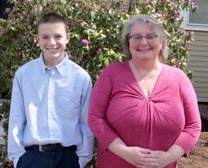 Josh Thibeau, a student with dyslexia, and his mother