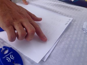 Hand Reading Braille