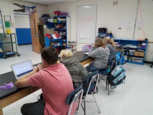 NC Students in Class using audiobooks