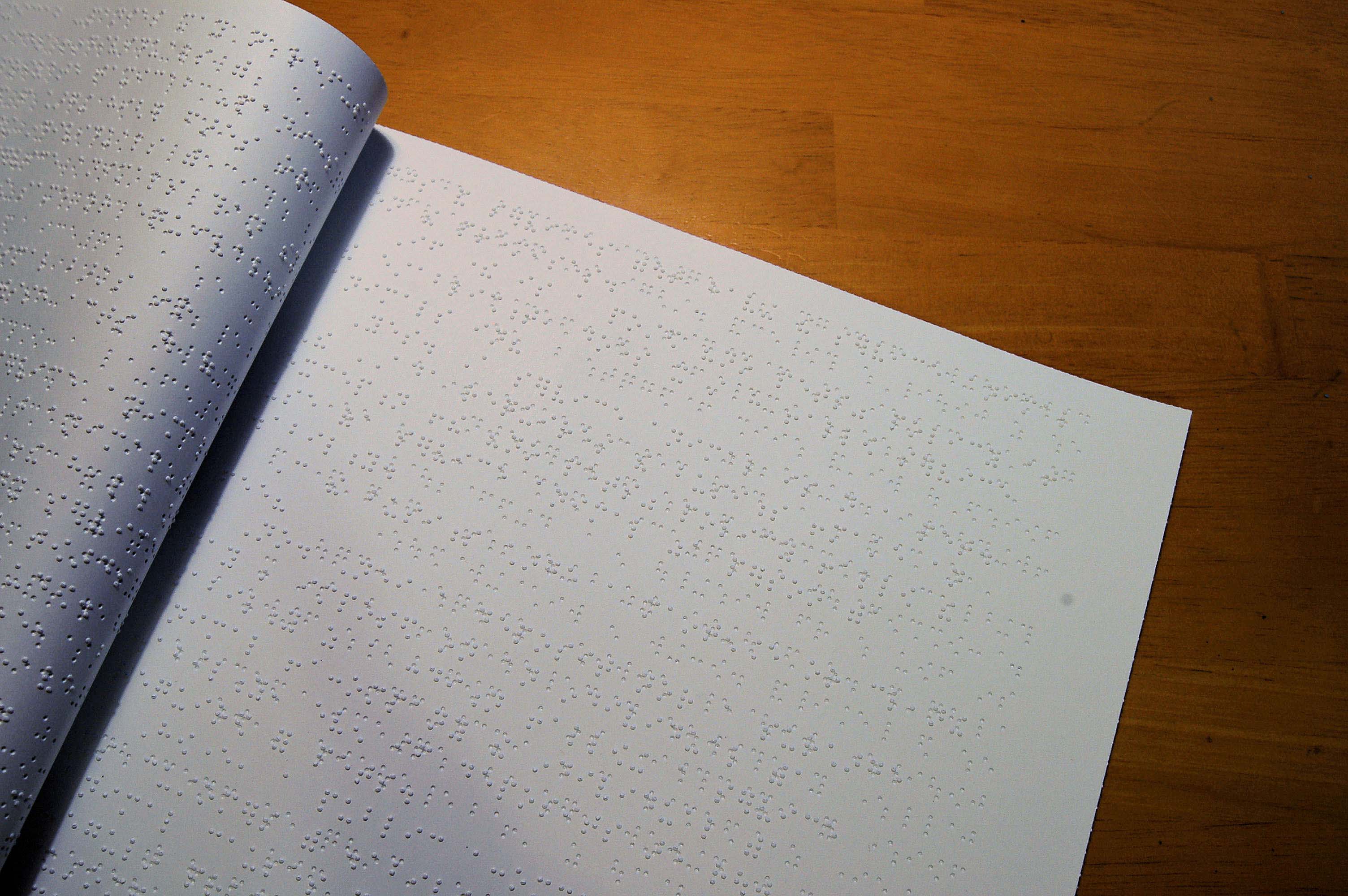 Open book in braille