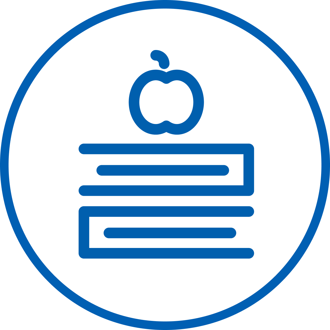 Apple on top of books Icon