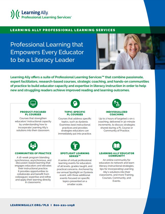 Learning Ally Professional Learning Overview